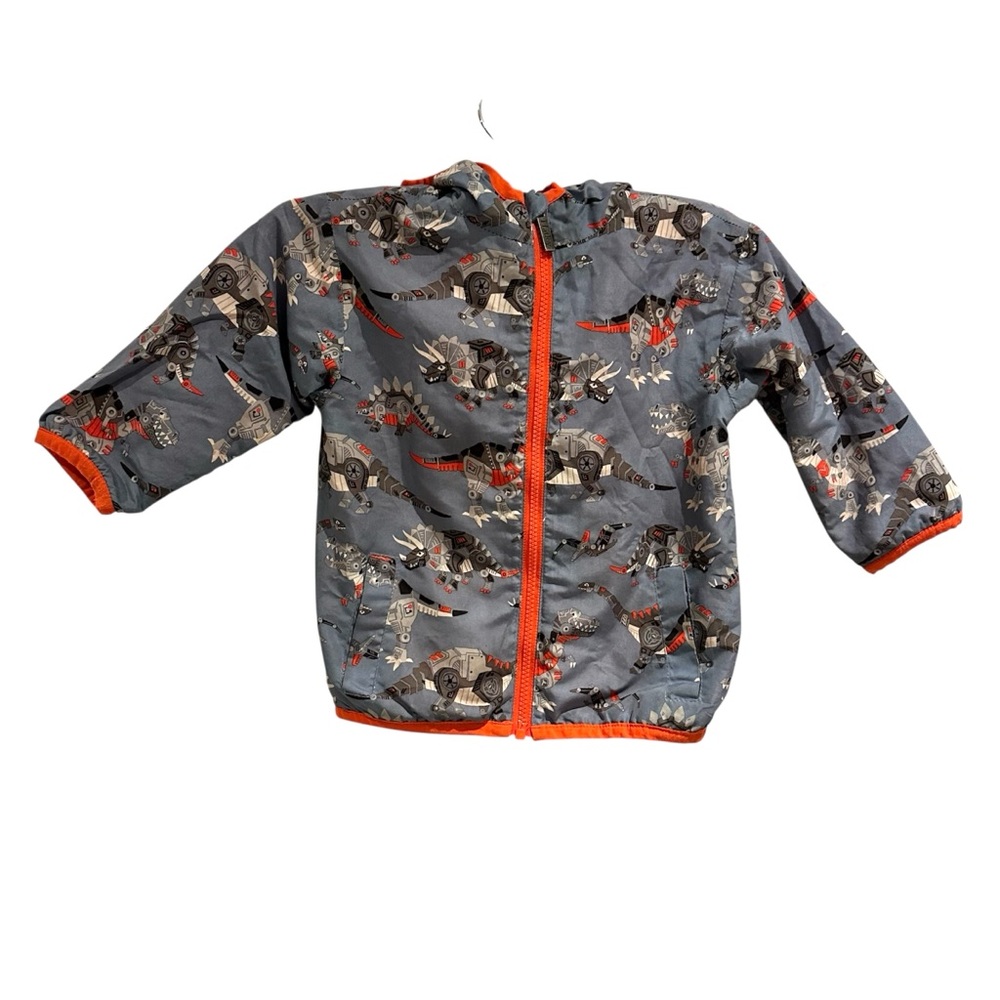 Hatley Boys' Dinosaur Zip-Up Rain Jacket fleece Lined Size‎ 2